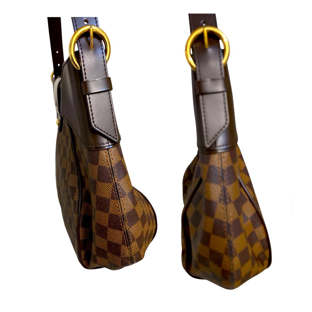 Checkered Brown Designer Handbag - Picture 3 of 7